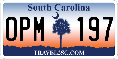 SC license plate OPM197