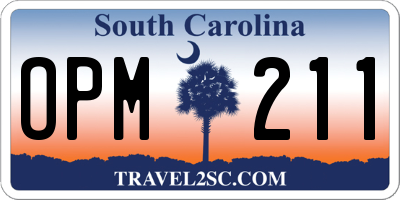 SC license plate OPM211