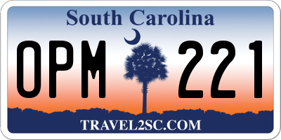 SC license plate OPM221