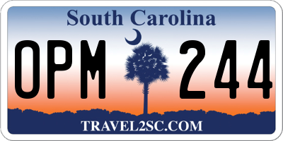 SC license plate OPM244