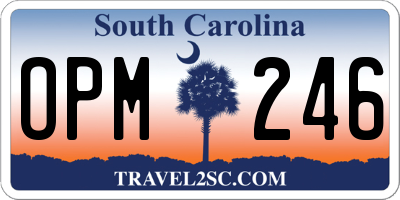 SC license plate OPM246