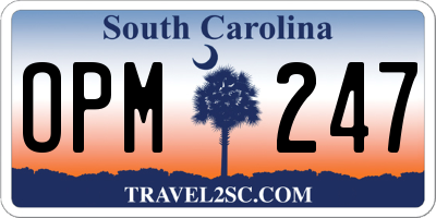 SC license plate OPM247
