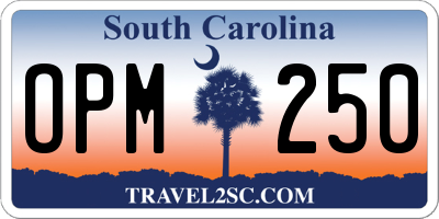 SC license plate OPM250