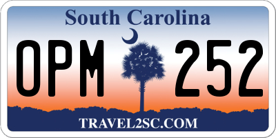 SC license plate OPM252