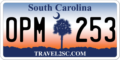 SC license plate OPM253