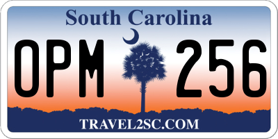SC license plate OPM256
