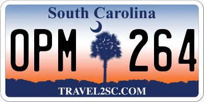 SC license plate OPM264