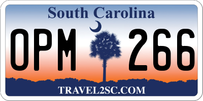 SC license plate OPM266