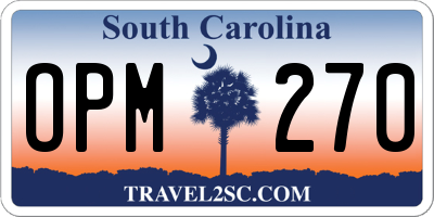 SC license plate OPM270