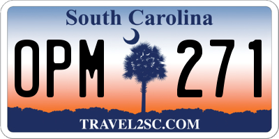SC license plate OPM271