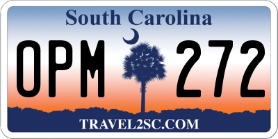SC license plate OPM272