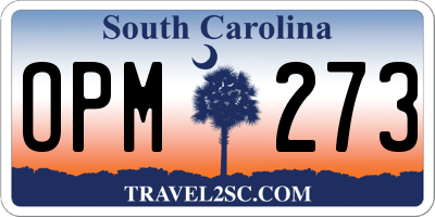 SC license plate OPM273
