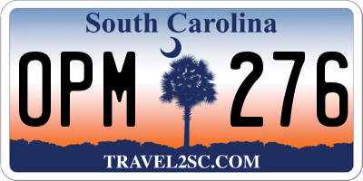 SC license plate OPM276