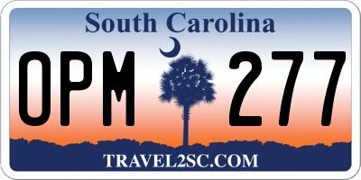 SC license plate OPM277