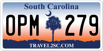 SC license plate OPM279