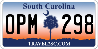 SC license plate OPM298