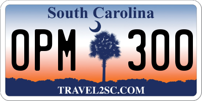 SC license plate OPM300