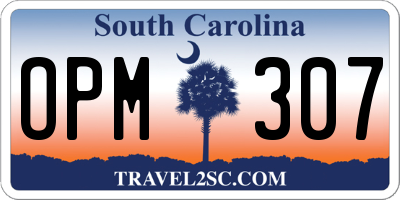 SC license plate OPM307