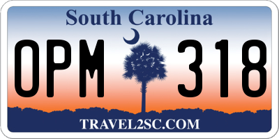 SC license plate OPM318