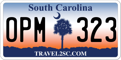 SC license plate OPM323