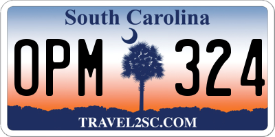 SC license plate OPM324