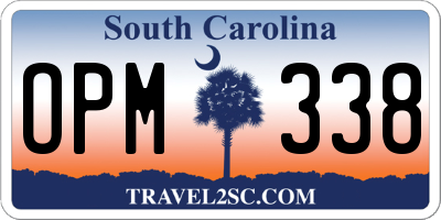 SC license plate OPM338