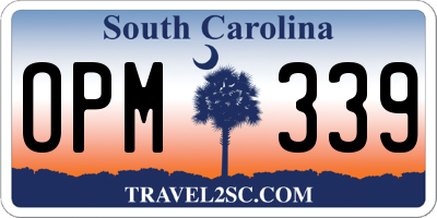 SC license plate OPM339