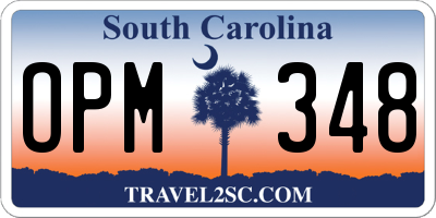 SC license plate OPM348