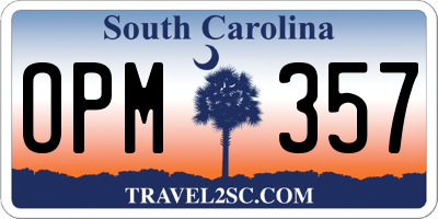 SC license plate OPM357