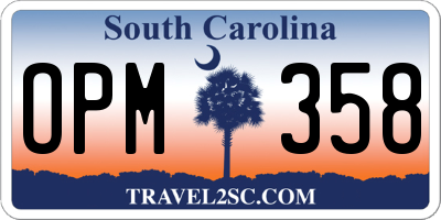 SC license plate OPM358