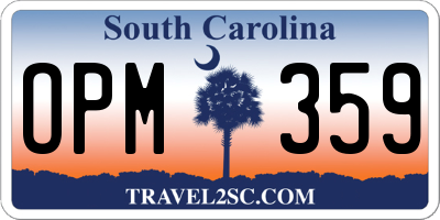 SC license plate OPM359