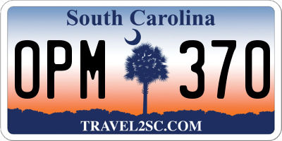 SC license plate OPM370