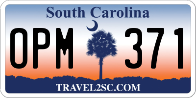 SC license plate OPM371