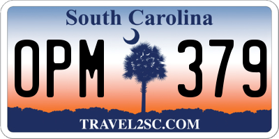 SC license plate OPM379
