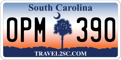 SC license plate OPM390