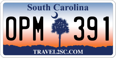 SC license plate OPM391