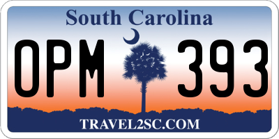 SC license plate OPM393