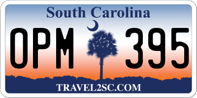 SC license plate OPM395