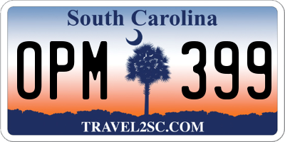 SC license plate OPM399