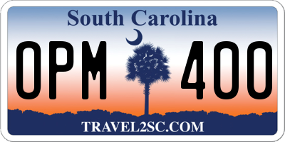 SC license plate OPM400