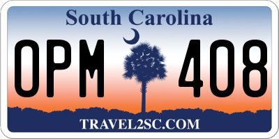 SC license plate OPM408