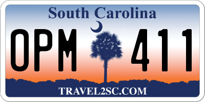 SC license plate OPM411