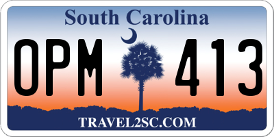 SC license plate OPM413
