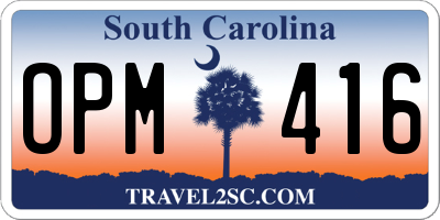 SC license plate OPM416