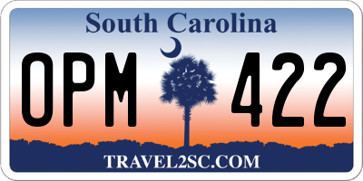 SC license plate OPM422