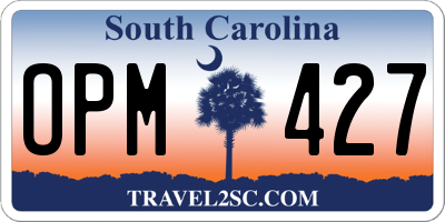 SC license plate OPM427
