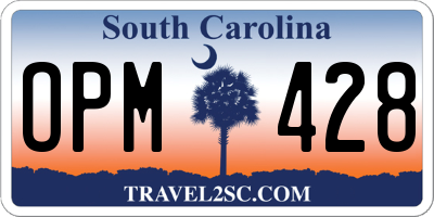 SC license plate OPM428