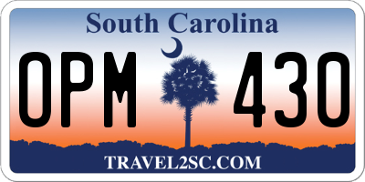 SC license plate OPM430