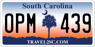SC license plate OPM439