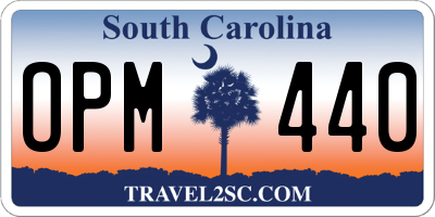 SC license plate OPM440